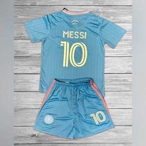 Kids Messi Baby Blue Soccer Miami Jersey Set Matching
Shorts